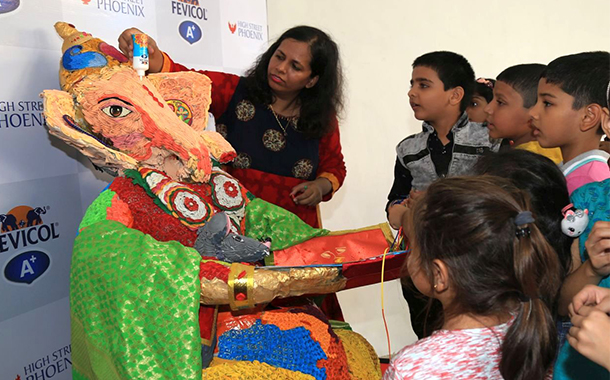 Bhagyashree Deshpande & Fevicol A+ collaborate to create largest paper-quilling Ganesh idol; aims to enter Limca Book of Records