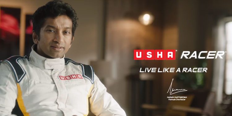 Usha International launches its “Live like a Racer” TVC featuring Narain Karthikeyan