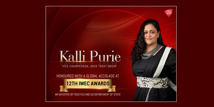 India Today Group's Vice Chairperson, Kalli Purie Wins IWEC award for business excellence