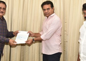 Aditya Music Donates Thirty-One lakhs (31 lakhs) to Telangana CM Relief Fund