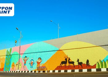 Nippon Paint unveils the newly painted National Highway near Ranipet Toll gate
