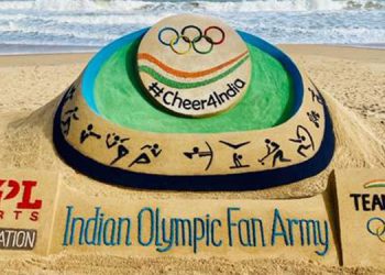 Sudarshan Pattnaik joins the Indian Olympic Fan Army; unveils sand art to #Cheer4India