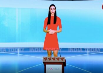 Kalli Purie launches Aaj Tak's first AI anchor Sana at India Today Conclave 2023